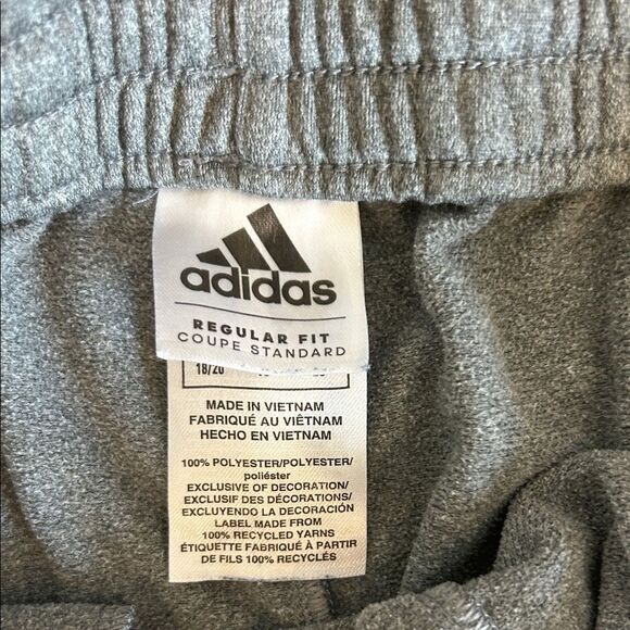 Adidas Heather Gray Joggers with Black Accents, Boy’s Size XL - Picture 2 of 5